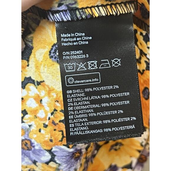 Yellow Floral H&M Sundress with pockets Size M Pre Owned - Picture 5 of 14